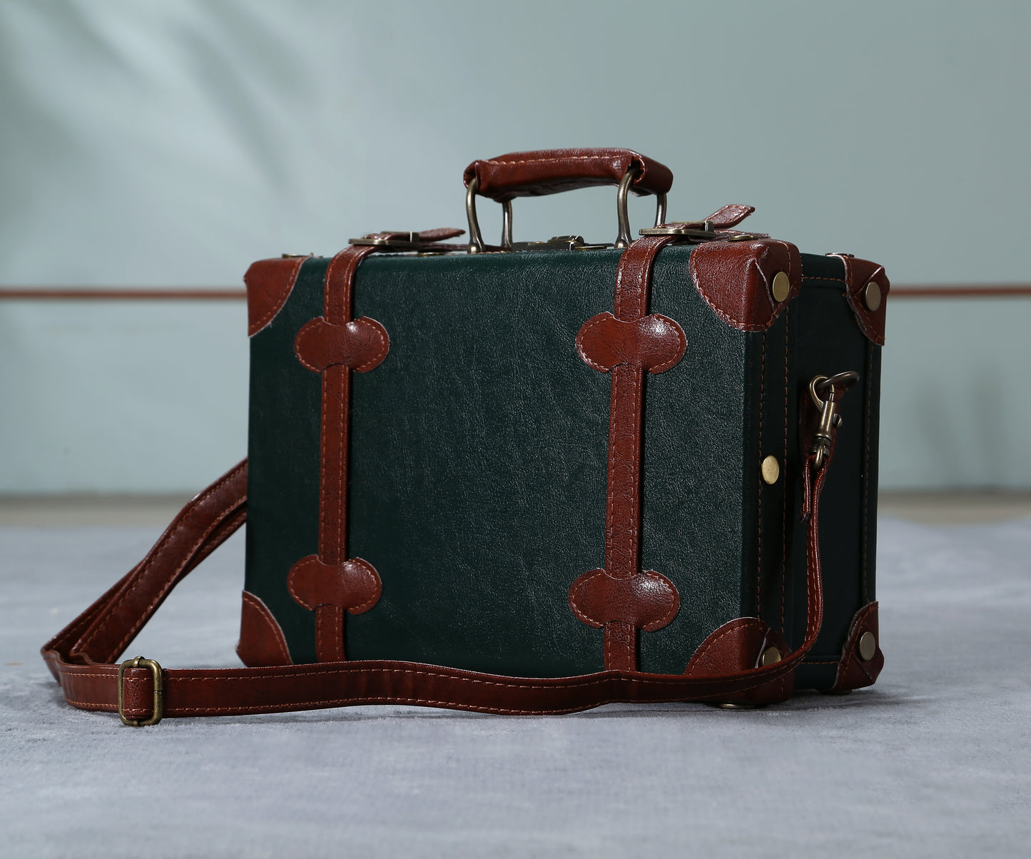 13-inch Handcrafted Vintage Retro Handbag - Multi-Purpose Carry-On Case, Vegan Leather by Miravio