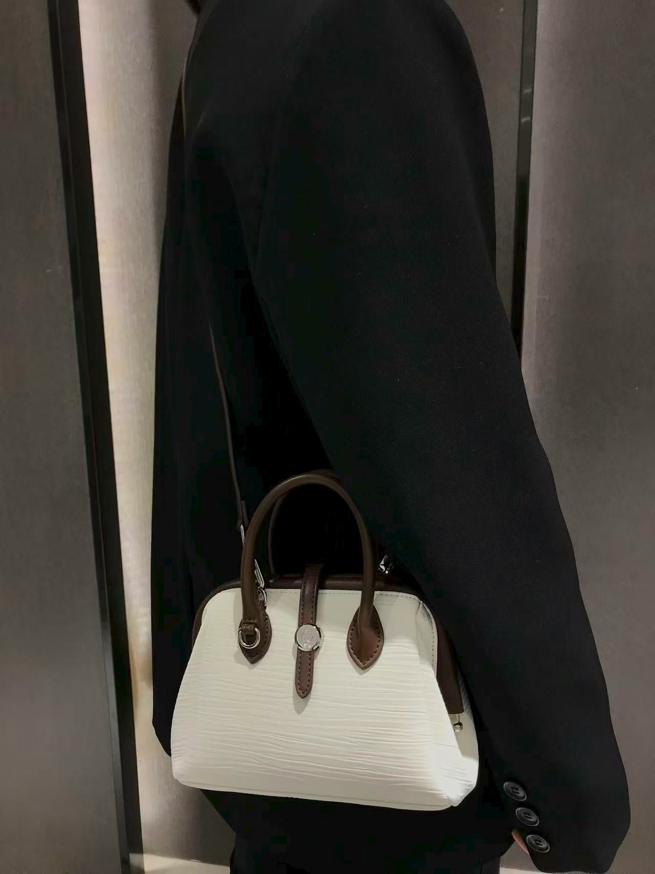 The Audrey Bag, Vegan Leather Structured Top Handle Bag by Miravio