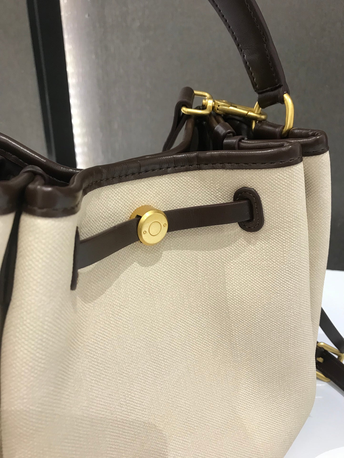 The Luna Bag, Structured Vegan Leather Bucket Bag Top Handle Crossbody by Miravio
